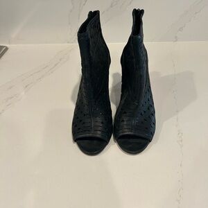 Black leather ankle boots